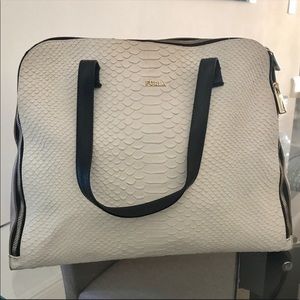 Furla frida medium embossed leather satchel